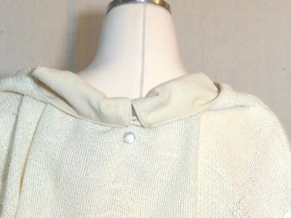 70s 80s Cream Drawstring Top M - image 9