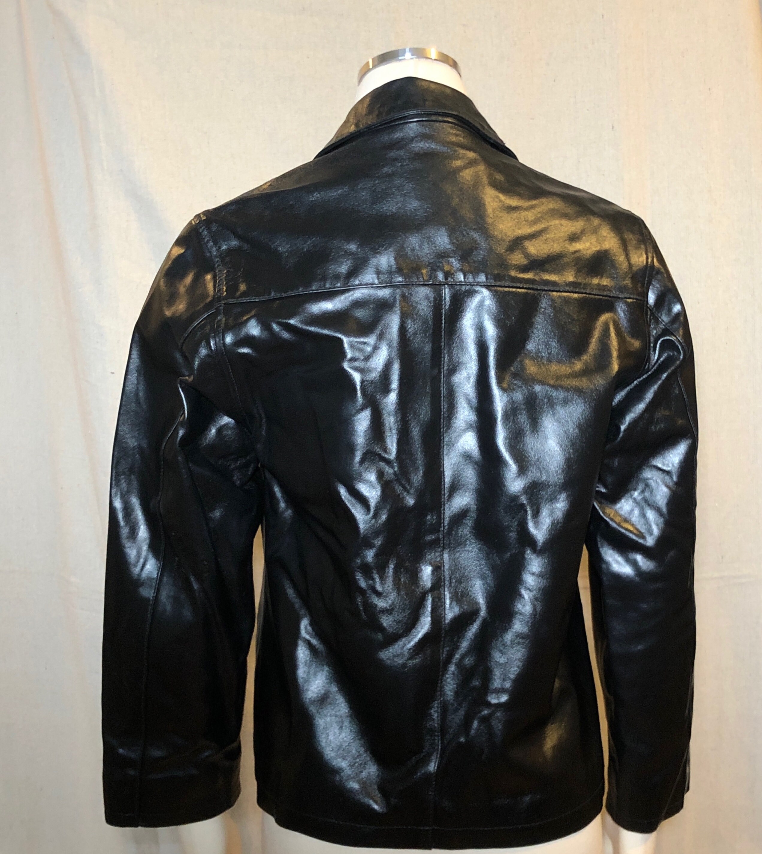 90s Gap Black Leather Jacket S - Etsy