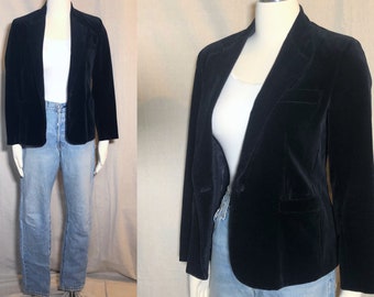 90s Chaus Black Velvet Blazer XS / S