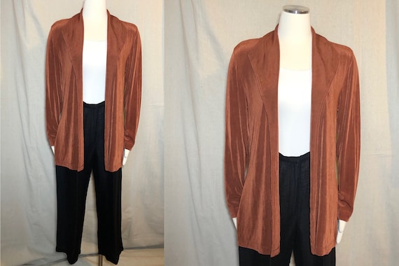90s Chico s Slinky Copper Cardigan 1 S Etsy UK