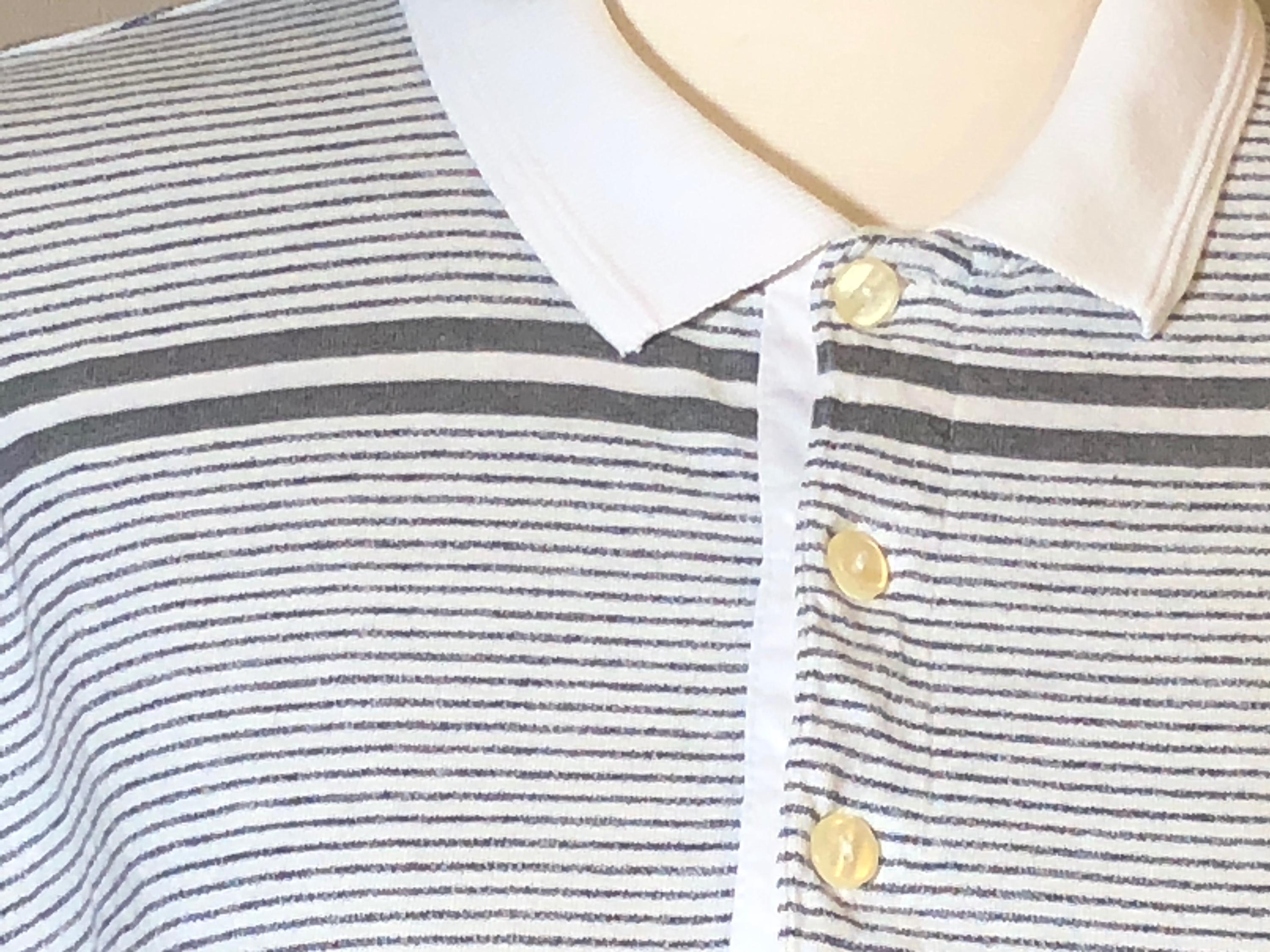 90s Dockers Gray & White Striped Polo Shirt L - Etsy