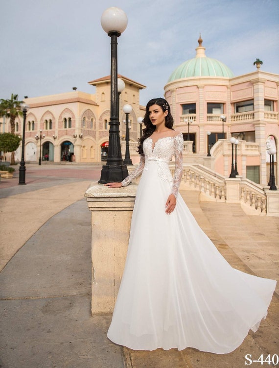 high waisted wedding dress