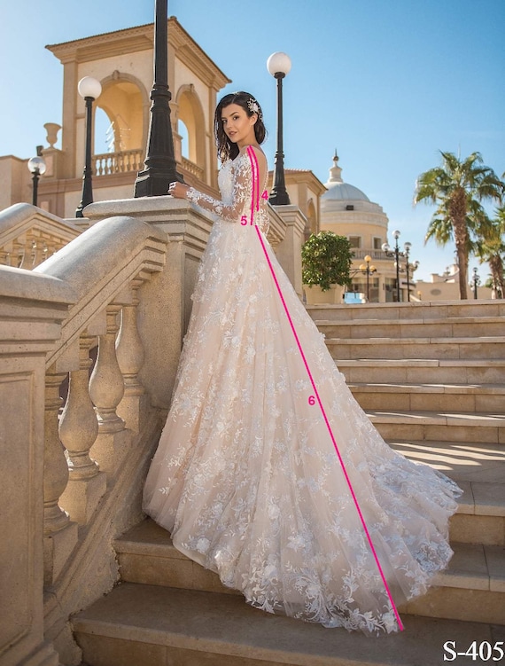Romantic Princess Wedding Dress With Lace Corset With Long - Etsy