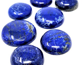 Lapis Lazuli Cabochon AAA 15 grams Royal Blue Round Shaped