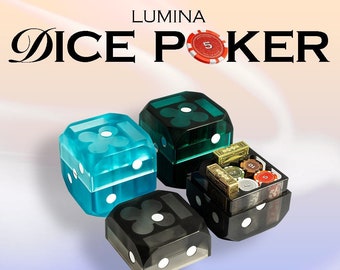 Juego de dados de póker, 100 fichas de póker, juego de fichas de póker para principiantes, juego de póker personalizado, Texas Hold'em, regalo para él