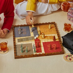 Premium Wooden Ludo Board Game – Vietnamese Cờ Cá Ngựa Board Game– Trojan Horse Strategy Game – Family Game Night Classic