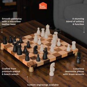 Luxury Chess Set, Regal Chess Set, Walnut-beechwood Chess Board ...