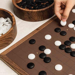 Go Board Game With Wooden Bowls and Stones - Go Chess Set - Japanese Go ...