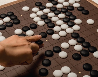 Go Board Game with Wooden Bowls and Stones - Go Chess Set - Japanese Go Board Game - 18"x18" Go Set - Classic Board Game - Gift for Boss