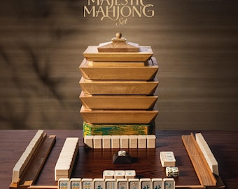 Majestic Mahjong Set, Luxury Traditional Mahjong Set, Wabi Sabi styles, One of A Kind Collection Mahjong Set, Pung Chow, Luxury Gift for Her