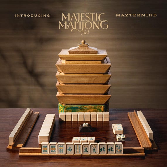 Majestic Mahjong Set, Luxury Traditional Mahjong Set, Wabi Sabi styles, One of A Kind Collection Mahjong Set, Pung Chow, Luxury Gift for Her