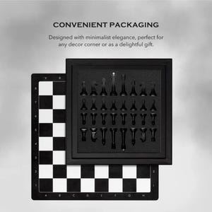 Handmade Chess Set, Monochrome Chess Set, Resin Chess Pieces, 11inch Personalized Chess Board, The King size 2.75", Premium Gift for Him image 17