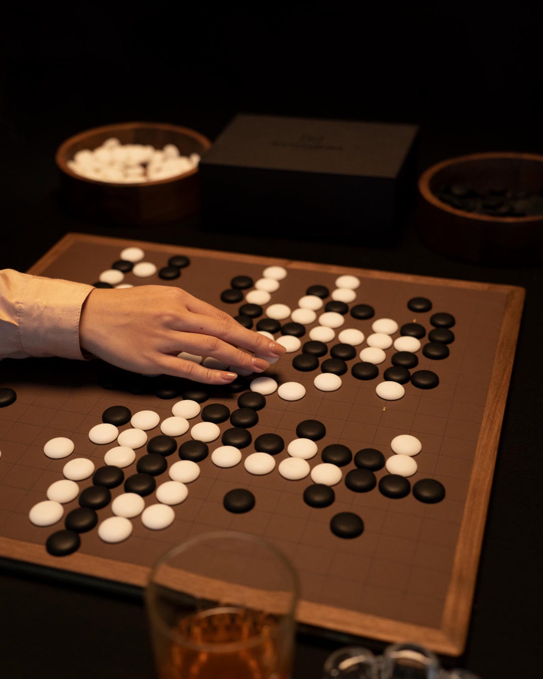 Go Board Game With Wooden Bowls and Stones - Go Chess Set - Japanese Go ...