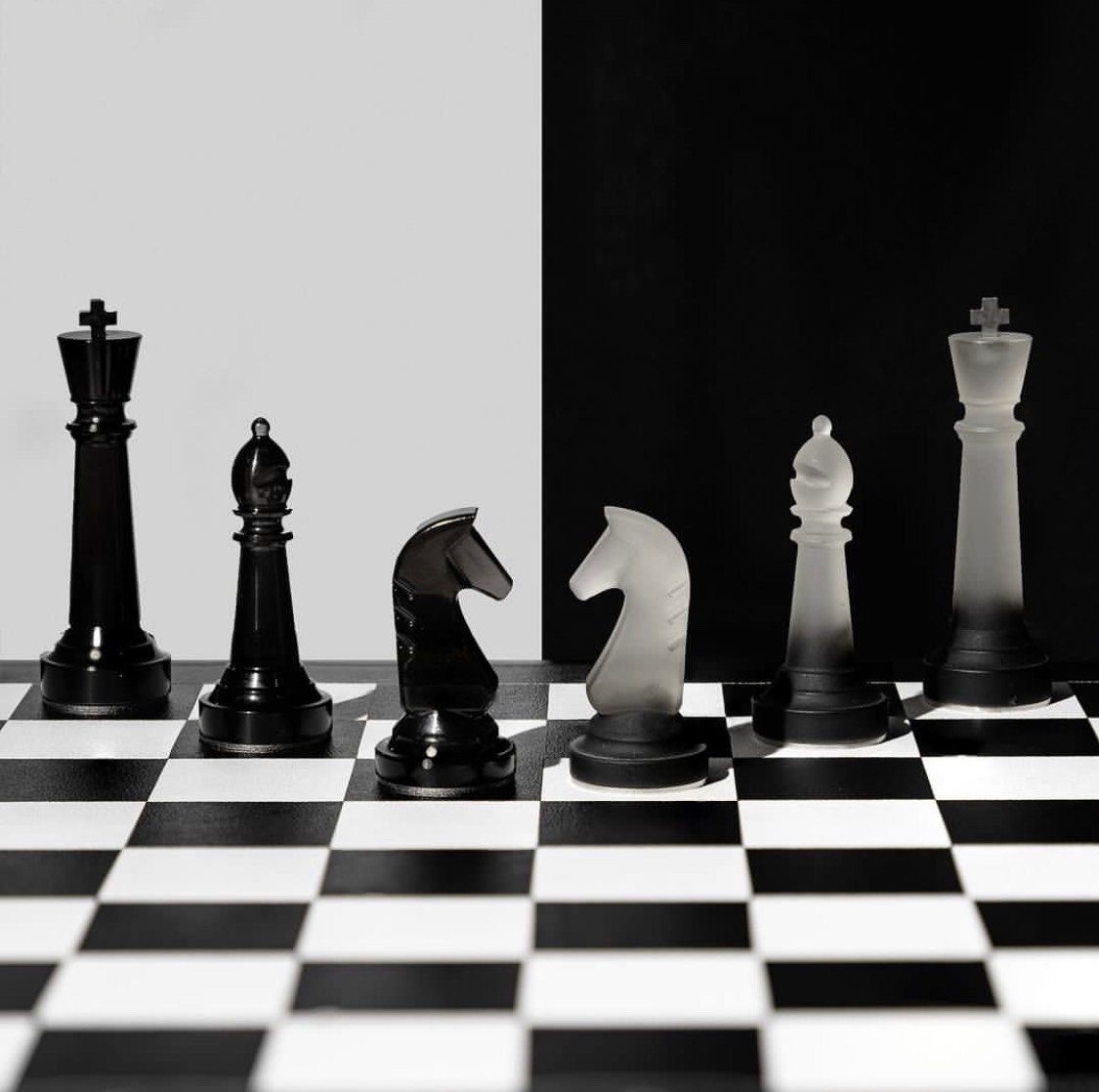 Drawing on white background of someone moving a pawn on a chess board with  impact effects