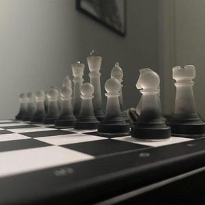 Handmade Chess Set, Monochrome Chess Set, Resin Chess Pieces, 11inch Personalized Chess Board, The King size 2.75", Premium Gift for Him image 18