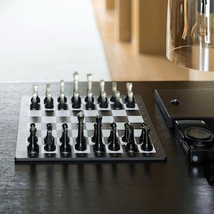Handmade Chess Set, Monochrome Chess Set, Resin Chess Pieces, 11inch Personalized Chess Board, The King size 2.75", Premium Gift for Him image 15