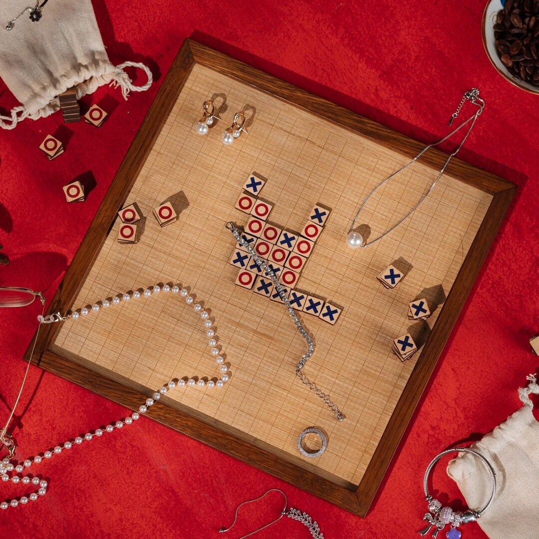 XOXO Five in a Row Strategy Wood Board Game Wooden Board Game the