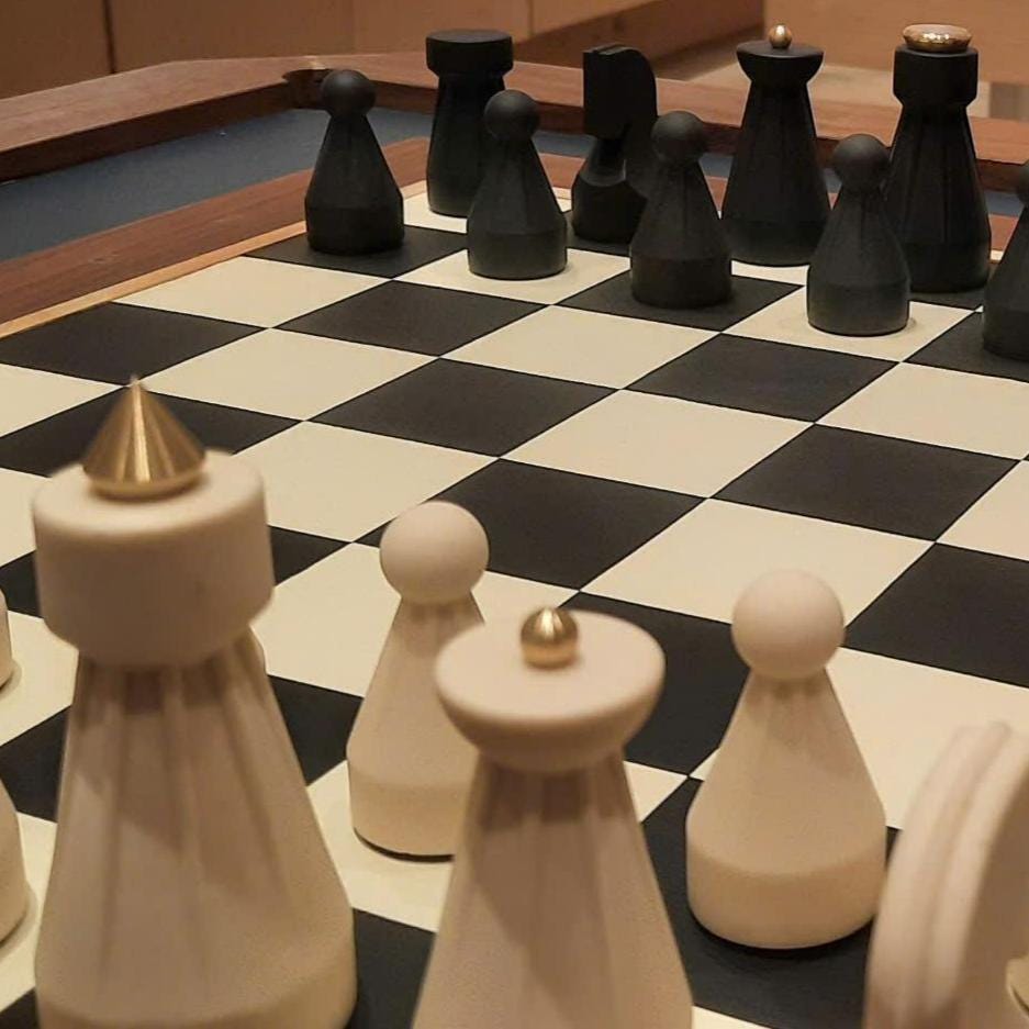 Deluxe Tournament Chess Set – Regal Jesmonite Pieces & Walnut-brass ...
