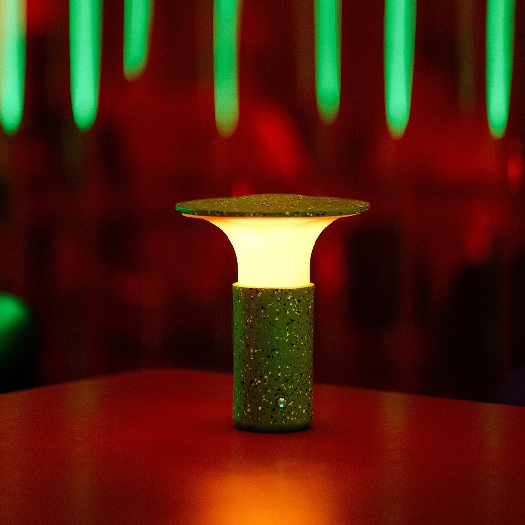 Rechargeable Table Lamp, Handcrafted Jesmonite Table Lamp, Wireless