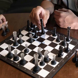 Handmade Chess Set, Monochrome Chess Set, Resin Chess Pieces, 11inch Personalized Chess Board, The King size 2.75", Premium Gift for Him image 7