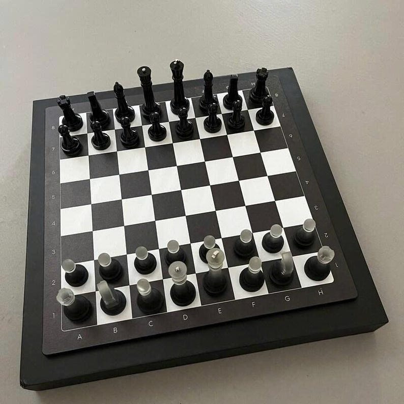 Handmade Chess Set, Monochrome Chess Set, Resin Chess Pieces, 11inch Personalized Chess Board, The King size 2.75", Premium Gift for Him image 4