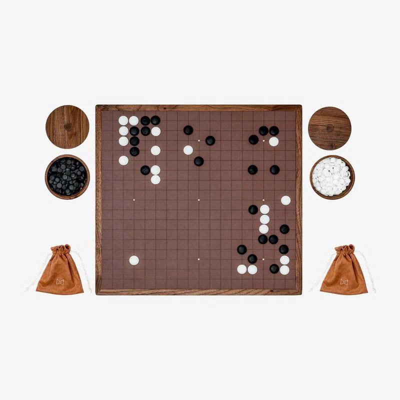 木製囲碁ボードと石セット 木製ボウルと石付き囲碁ボードゲーム - 囲碁チェスセット - 日本製囲碁