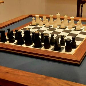 Deluxe Tournament Chess Set – Regal Jesmonite Pieces & Walnut-Brass - Microfiber Leather Chess Board – Perfect Gift for Him