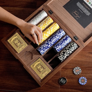 Premium Poker Chip Set, Professional Poker Chip Set, Personalized Poker Set, Texas Holdem, 300Pieces Poker Chip Set, Luxury Gift for Him
