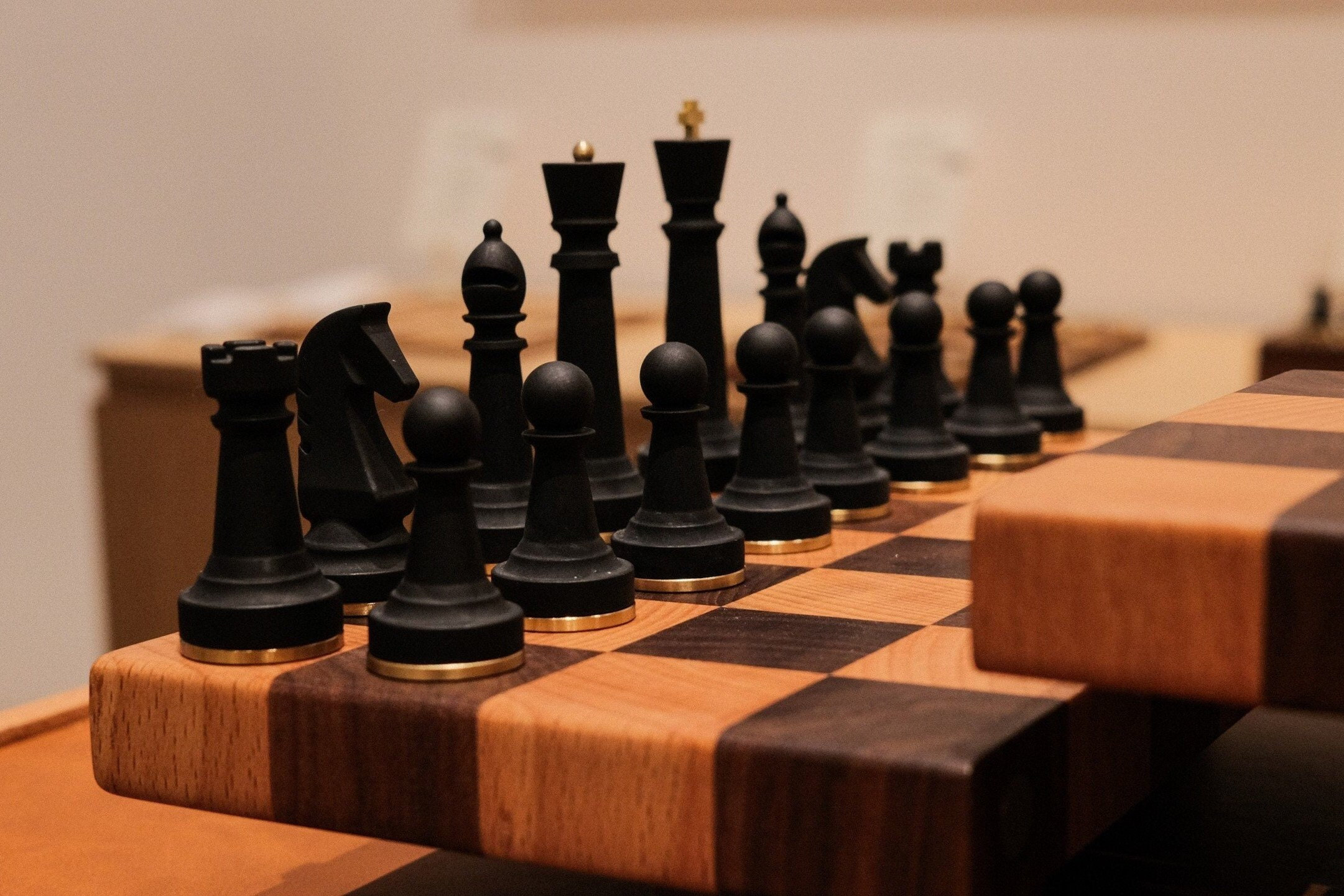 Wooden epoxy chess set - Etsy 日本
