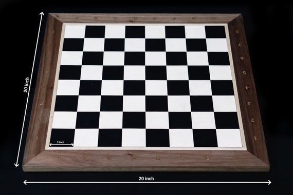 European Chess with walnut board with 50mm coordinates