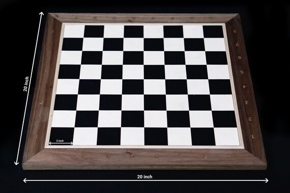 European Chess with walnut board with 50mm coordinates