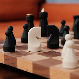 Luxury Chess Set, Regal Chess Set, Walnut-Beechwood Chess Board, Jesmonite Chess Pieces, Extra Weighted Chess Set, Premium Gift for Him