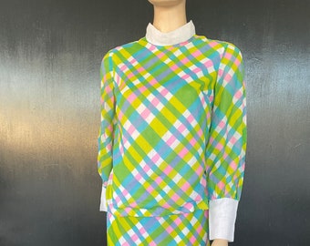 1960s multi color dress