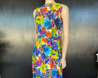 1960s multicolor maxi dress