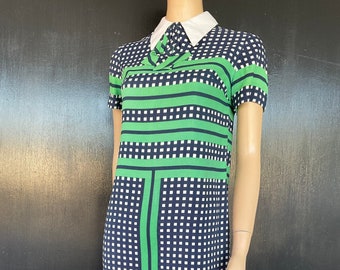 1960s green and blue Phyllis DeTrano dress