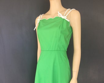 green and white sundress