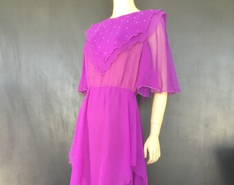 MIKE BENET FORMALS Fuchsia Chiffon Size 10 size 12