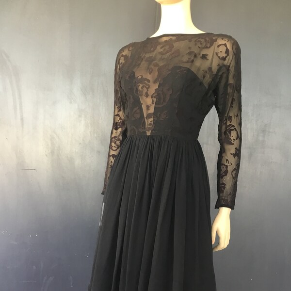 1960s Sandra Sage chiffon dress