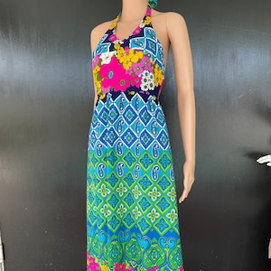 1970s multicolor maxi dress image 1