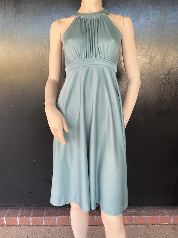 1970s blue halter dress