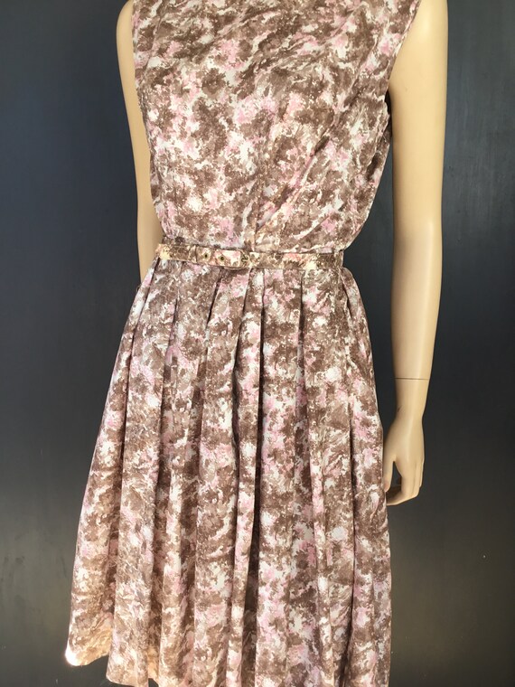 1950s pink and brown dress - image 6