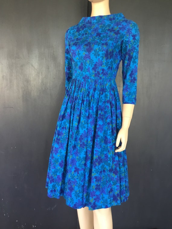 1960s blue and violet Spiegel dress