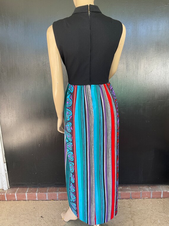 1970s black and multicolored dress - image 3
