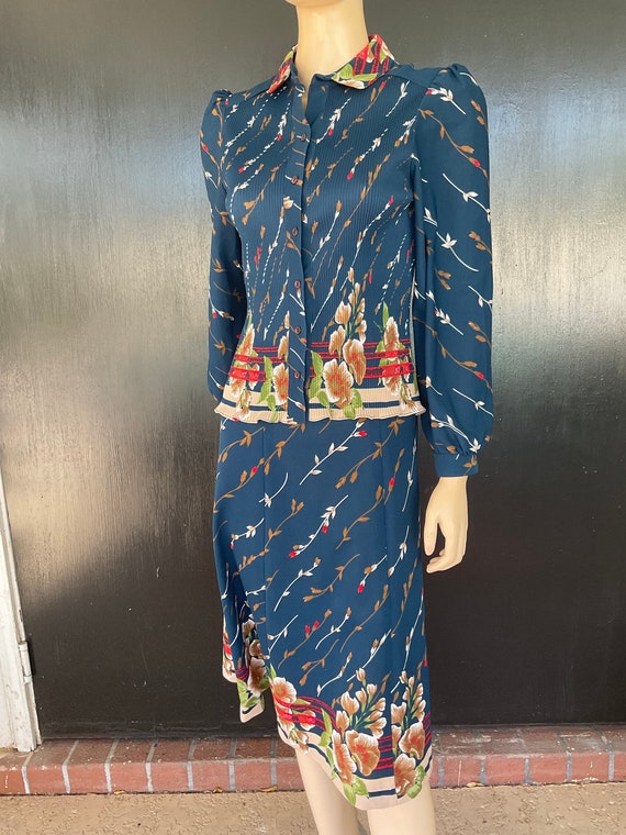 1970s blue Jo Hanna York dress