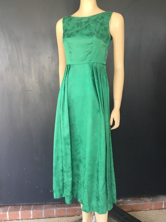 50s floral dress green - Gem