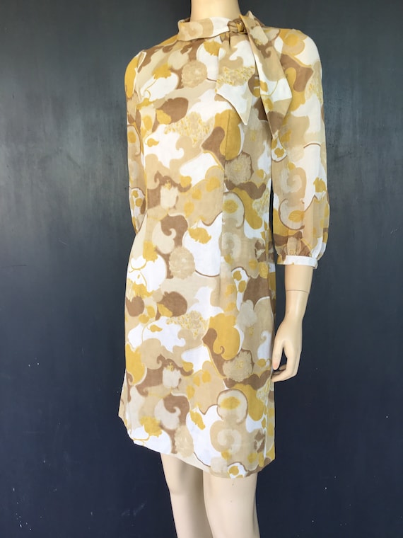 1960s butterscotch Jean Lang Original dress