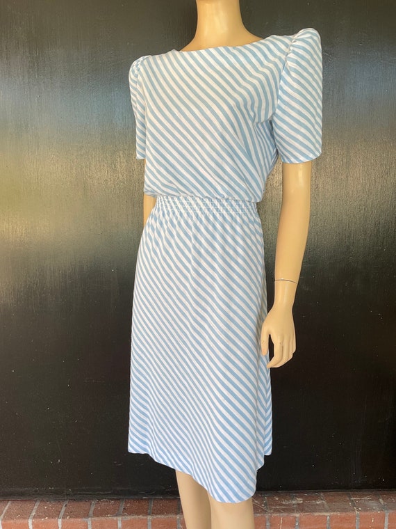 1980s blue and white Alison Peters dress