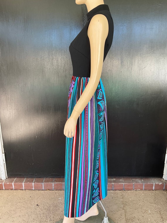 1970s black and multicolored dress - image 2