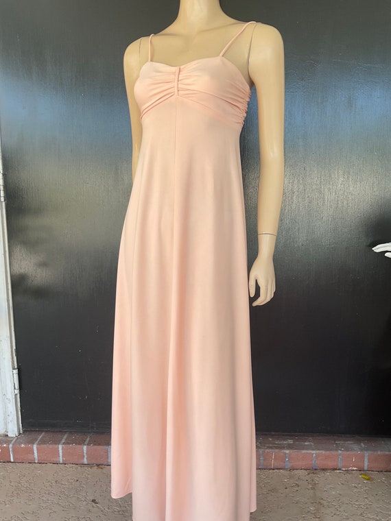 1970s pink maxi dress