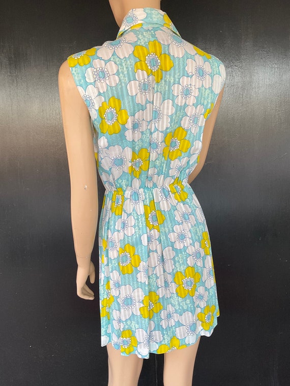 1960s yellow and blue Montgomery Ward dress - image 4